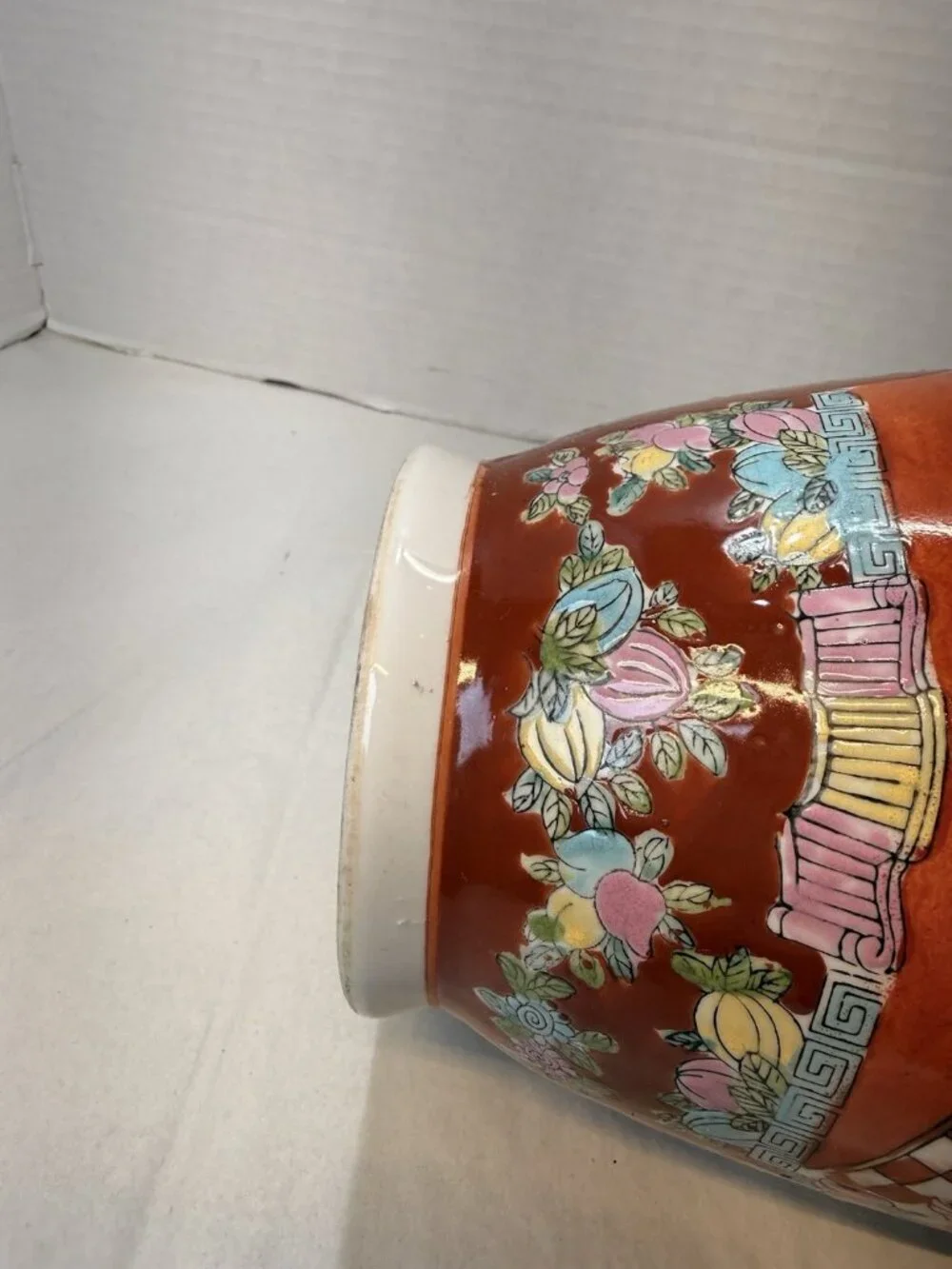 Vintage Chinese FamilleRose Style Decorative Porcelain Vase15”Hand Paintedfloral